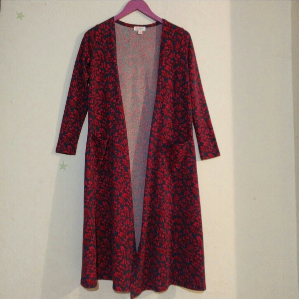 Lularoe Sarah red and green teal Size XS
New